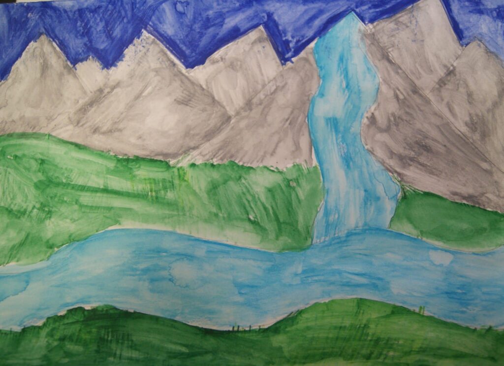 painting of mountains