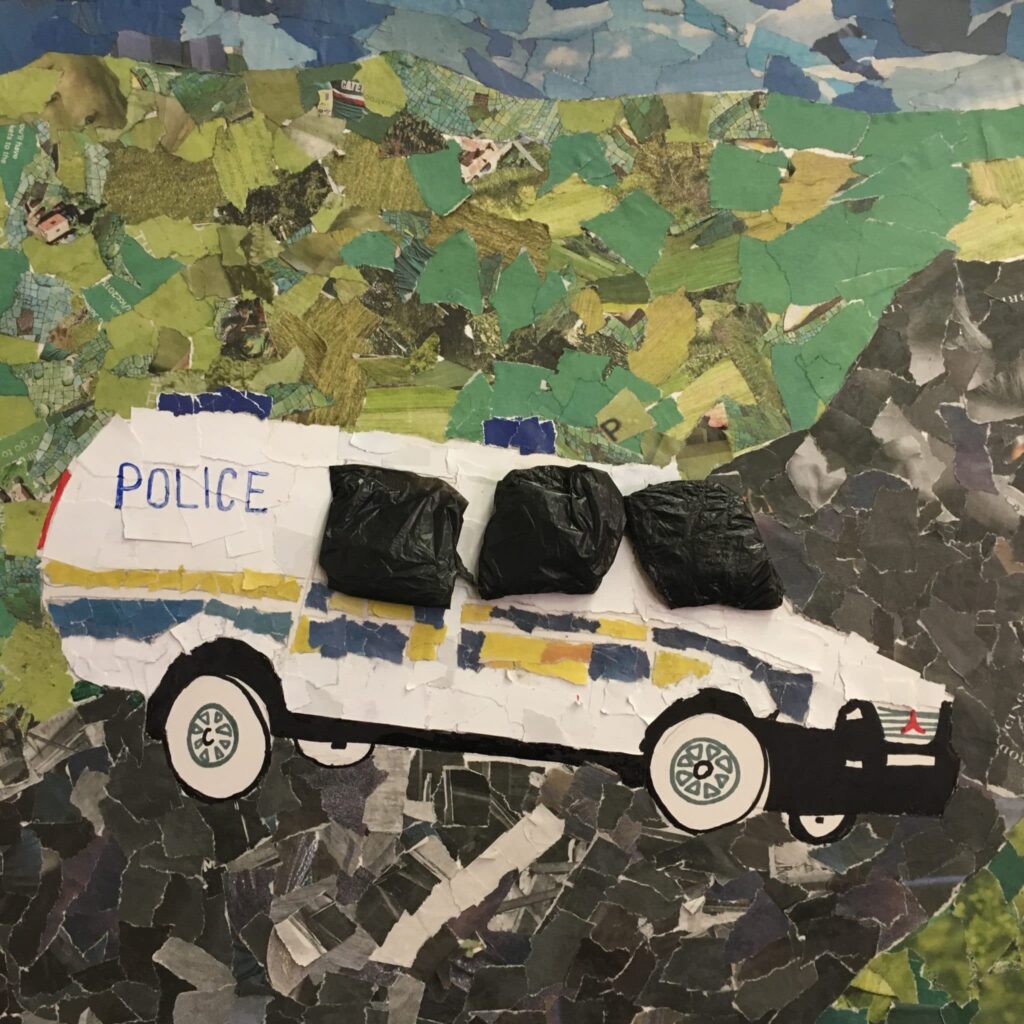 art work of a riot van